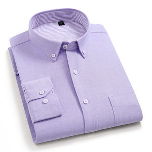 OEM / ODM Camisas-juveniles-para-hombr Primavera de manga larga <span class=keywords><strong>Ropa</strong></span> personalizada para hombres 100% Algodón Liso Diseño popular Camisas de oficina - Product Image 3