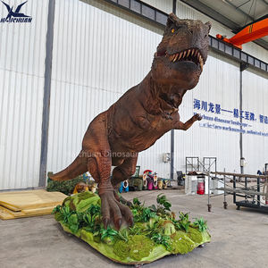 巨大な茶色のロボットティラノサウルス恐竜公園リアルライフサイズアニマトロニクスT-REX像屋内ショッピングモール - Product Image 4