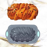 Silikon-Kastenkuchenform Silikon-Kuchenformen-Set Geriffelte Silikon-Brotbackform mit Wiederverwendbaren Backfächern Backform für Brownie Brot Muffins