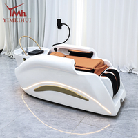 Fauteuil de lavage de cheveux électrique moderne et réglable pour salon de beauté, avec fonction massage et station de spa capillaire