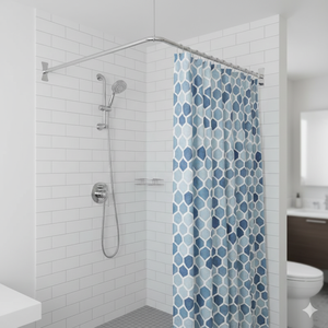 Tringle de douche double en acier inoxydable LCM Classic en forme de L, 60x30 pouces, pour salle de bain et hôtel, utilisation en coin double - Vente chaude - Product Image 3