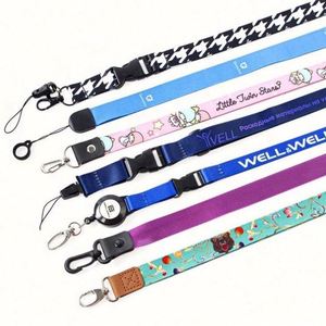 Free Sample No Minimum Order Custom Printed <b>Lanyard</b> Long Neck Strap ID Holder <b>Polyester</b> Satin Nylon Material for Insurance End - Product Image 1