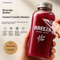 Autocollants personnalisés pour bouteilles de fruits et légumes, étiquettes en cristal, autocollants de transfert pour logo de tasse, autocollants imperméables, résistants à la chaleur, transparents