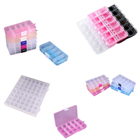 6/10/12/15/24/28/36 grilles amovibles en plastique Transparent organisateur bijoux perle étui couvercle conteneur boîte de rangement pour bijoux pilule