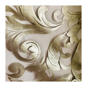 Cổ Phiếu Rất Nhiều Giá Thấp MOQ Vàng Dập Lá Lưới Vải Mềm Sáng Bóng Glitter Vải Tuyn Lưới Nhiều Loại Thiết Kế - Product Image 4