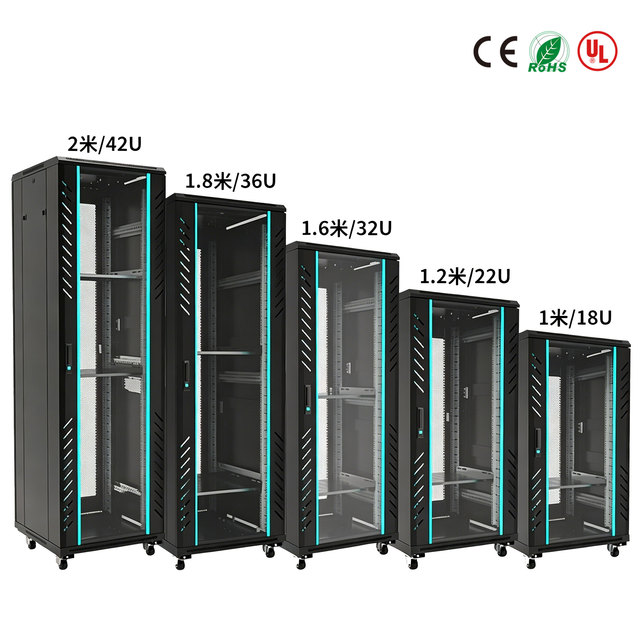 Customizable 12U-42U 19-Inch Cold-Rolled Steel Server Rack Enclosure for Network Switches Computer Equipment Data Center Stock