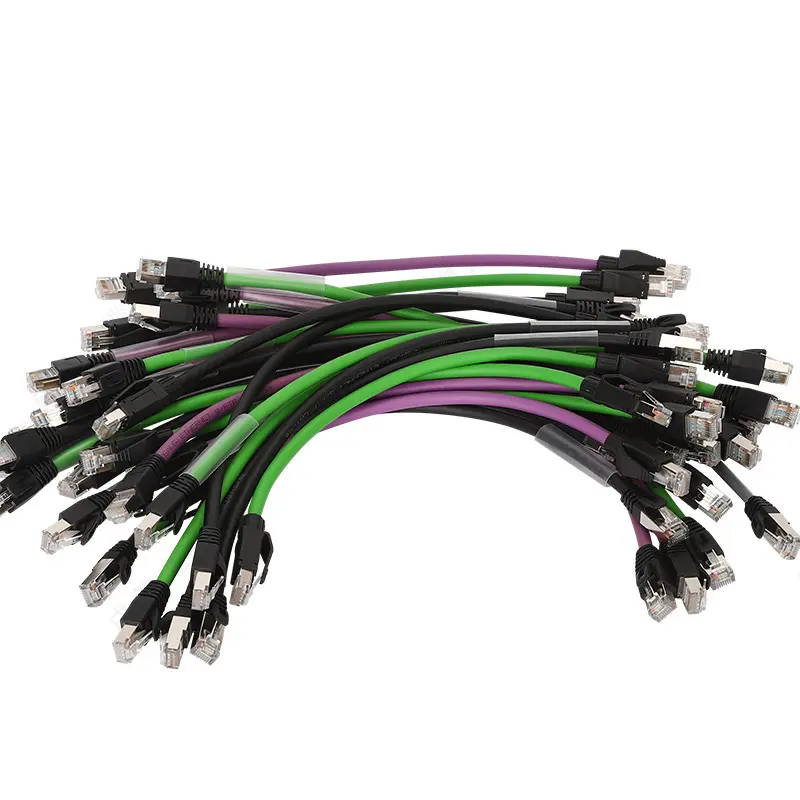 TPE Cat6 Cat6a Cat5 Cat5e רשת כבל ethernet כבל תעשייתי עמיד למים גרור שרשרת התאמה אישית 0.5-90m ירוק פור מעיל