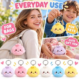 Porte-clés en peluche en gros, breloque de sac en forme de boulette douce et rembourrée, jouet à presser Kawaii, cadeau pour enfants OEM/ODM - Product Image 5