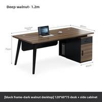 Bureau de direction contemporain en MDF, direct usine, avec tiroir à fermeture amortie et accent en verre trempé, design premium pour bureau de direction