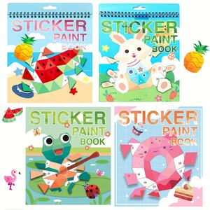 Ice Cream & Animal-Themed Craft Sticker Buchset Nummerierte Farbe nach Zahlen Kit für Kinder Paint by Sticker - Product Image 2