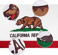 Bandera del Estado de California, EE. UU., Tamaño y Color Personalizados, Bandera del Estado de California de 3x5 Pies
