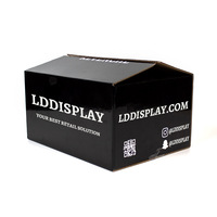 Individuell mit Logo Bedruckte Zertifizierte Wellpappe-Versandbox Doppelwandige Karton-Versandbox Schwarze Flache Box für Handtaschen-Verpackung