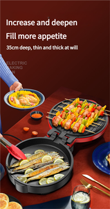 Machine à crêpes et à crêpes électrique Machine à gaufres et à sandwich Machine à pizza à chauffage électrique double face Machine à panini pour la maison - Product Image 4