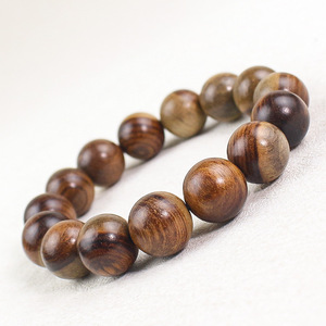 Natural Black Rosewood Yin Yang Wood <b>Bracelet</b> 15mm Unisex Chinese Style Jewelry - Product Image 2