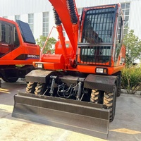 Excavatrice sur pneus hydraulique d'occasion Doosan DH150W-7 avec moteur, boîte de vitesses et pompe