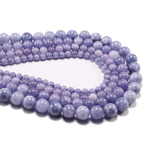 Cuentas redondas de aguamarina púrpura, cuentas sueltas para hacer joyas, accesorios de cristal DIY, venta al por mayor - Product Image 1