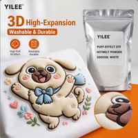 Film DTF réfléchissant argenté 3D YILEE avec poudre thermofusible 3D en relief, rouleau de 30 cm x 100 m pour vêtements personnalisés, nouveauté