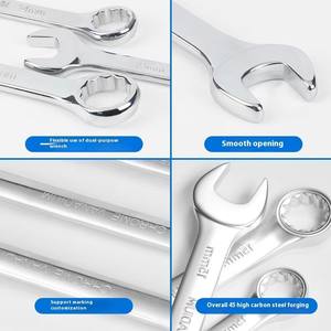 ชุดประแจปากตายอเนกประสงค์ 15 ชิ้น ประแจสองหัว พร้อมกระเป๋าผ้า  รับผลิตตามแบบ OEM  ขนาดเมตริก  โครเมียมสำหรับงานยานยนต์ - Product Image 2