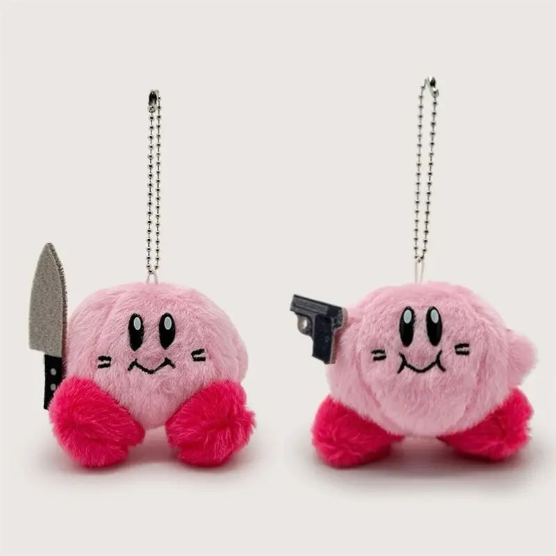 Custom Kawaii 12Cm Schattige Kirbys Pluche Hanger Sleutelhanger Voor Student Rugzak Hanger