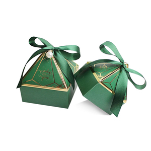 Boîte à dragées de mariage triangulaire unique en marbre design élégant et bon marché - Product Image 5