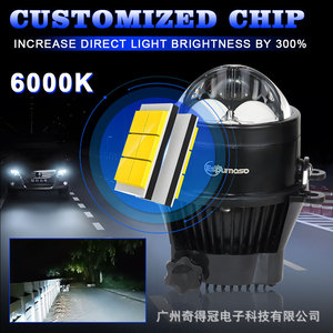 QIDEWIN K201 Car <b>LED</b> <b>Headlights</b> 70W 30000LM Laser Lens High-Definition Three-Color General Applicable - Product Image 2