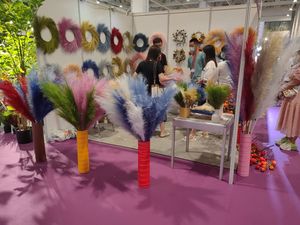 Giáng sinh trang trí pamps cỏ Vòng hoa 200cm OEM màu Đỏ treo vòng hoa cho Cây giáng sinh - Product Image 6