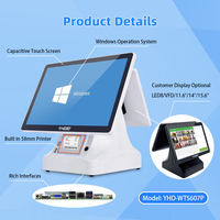 Eficiente sistema POS minorista, impresora térmica integrada de 58mm, compatible con cualquier software POS de Windows