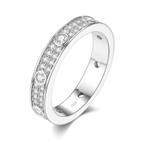 Bague plaquée or rose en argent sterling 925 avec moissanite, style minimaliste et tendance
