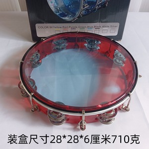 Pandereta Ajustable de 10 Pulgadas en Varios Colores, Instrumento de Percusión Orff con Doble Hilera de Jingles y Sonido Claro - Product Image 5