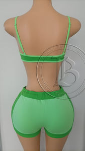 가을 3 피스 액티브웨어 세트 운동복 맞춤 스트리트웨어 대비 색상 스포츠 브라렛 탑 재킷 및 여성용 레깅스 세트 - Product Image 4