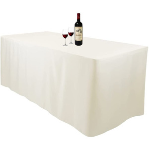 Toptan 6ft Polyester masa örtüsü olay fuar için dokuma teknikleri ile donatılmış masa örtüsü - Product Image 1