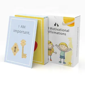 Venta al por mayor de tarjetas de afirmación personalizadas de autocuidado motivacional de salud mental OEM tarjetas personalizadas de impresión de tarjetas de afirmación para niños