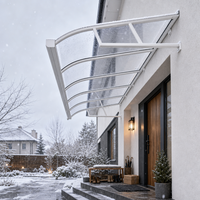 Auvent manuel autonettoyant en aluminium anti-rouille avec protection UV pour extérieur, toit en polycarbonate pour balcon, terrasse et patio