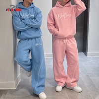 Ensemble survêtement décontracté Y2K streetwear pour homme : pantalon de jogging baggy et sweat à capuche, personnalisable avec logo, deux pièces, en molleton épais de coton, coupe oversize