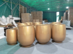 Pots à fleurs ronds et hauts en fibre de verre, jardinières légères en GRP pour l'extérieur, la maison, la pépinière - <span class=keywords><strong>Kit</strong></span> de pots à fleurs - Product Image 5