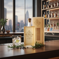 Bouteille de luxe 530 ml en verre super flint à fond épais avec bouchon en liège, vide, pour spiritueux, liqueur, whisky, vodka, brandy, gin, vente en gros personnalisée, directement de l'usine