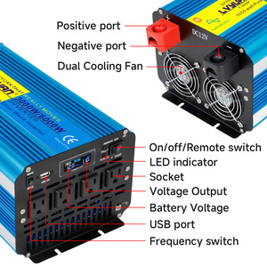 <span class=keywords><strong>LVYUAN</strong></span> Onduleur de puissance 3kW 6kW 24V 110V 12V vers 220V, Onduleur solaire hors réseau à onde sinusoïdale pure - Product Image 4