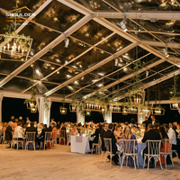 Tentes de fête de luxe tente de banquet d'événement de 150 places tentes de mariage supérieures transparentes imperméables d'extérieur avec le mur de verre de lucarne