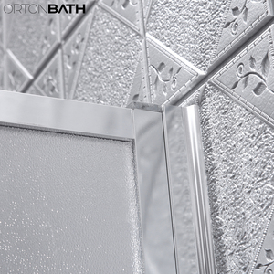 Ortonbaignoire en aluminium trois pièces, cloison de <span class=keywords><strong>baignoire</strong></span> en verre <span class=keywords><strong>pliable</strong></span> conception sans cadre, salle de bain en verre trempé, écran de <span class=keywords><strong>douche</strong></span> - Product Image 3