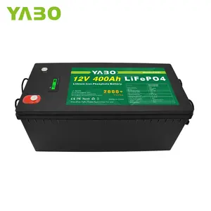 YABO LFP Анодный материал Перезаряжаемый глубокий цикл BMS 12,8 В 200 Ач 300 Ач 400 Ач Литий-ионный аккумулятор для накопления энергии LiFePO4 12 В