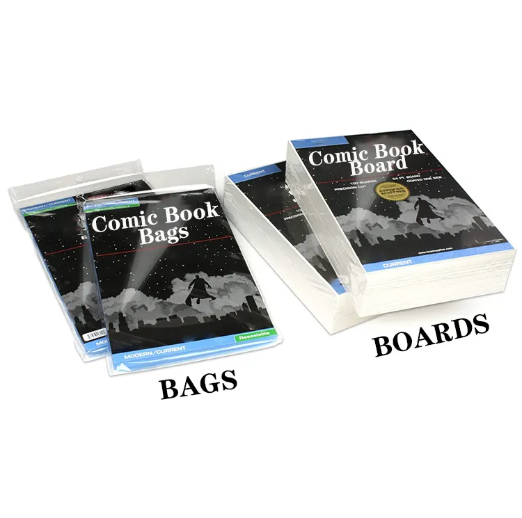 थोक लेबल Mylar चांदी हास्य पुस्तक बैकबोर्ड समर्थन बोर्डों हास्य बैग और बोर्डों
