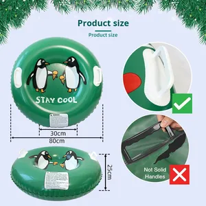 Anneau de ski gonflable d'hiver pour l'extérieur, luge à neige, sécurité, 100 cm, antidérapant, épaissi, PVC écologique, adulte - Product Image 2