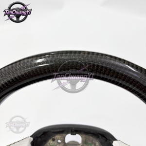 Volant de voiture en fibre de carbone avec cuir perforé blanc et poignées noires pour <span class=keywords><strong>Audi</strong></span> A3 A4 A5 - Vente flash - Product Image 2