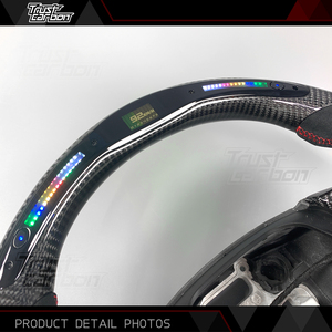 Volante de Fibra de Carbono Personalizado con LED, Estilo Mejorado para Chevrolet <span class=keywords><strong>Camaro</strong></span> RS SS ZL1 LT1 Edición <span class=keywords><strong>Hot</strong></span> <span class=keywords><strong>Wheels</strong></span> 2016-2022 - Product Image 5