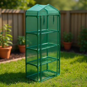 Serre de jardin à 4 étagères avec structure en PVC pour la culture de plantes en extérieur - Product Image 2
