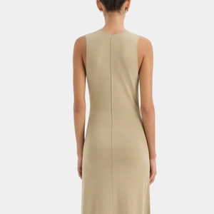 Robe d'été décontractée personnalisée OEM, en lin et coton de haute qualité, simple, unie, respirante, col rond, sans manches, maxi, ample, robe de plage - Product Image 2