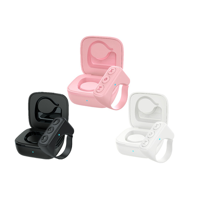 Hot Models Mobile Phone BT5.0 Fingertip Remote Control Ring With Charging Compartment tiktok remote control ring