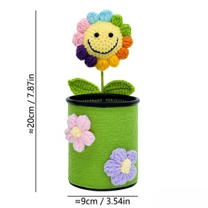 Hot Bán Handmade Móc Hoa Hướng Dương Bó Hoa Lưu Trữ Bút Chì Trường Hợp Đứng Máy Tính Để Bàn Đồ Trang Trí Cho Nhà Văn Phòng Kỳ Nghỉ Quà Tặng - Product Image 5