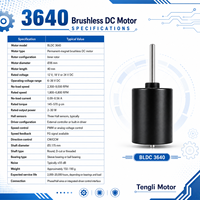 Moteur BLDC personnalisable de 36 mm, contrôle de vitesse PWM FG, 6-36 V, CW/CCW, sans balais, courant continu