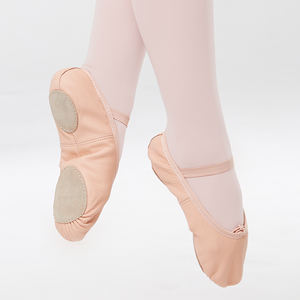 Zapatos de <span class=keywords><strong>Ballet</strong></span> de Cuero con <span class=keywords><strong>Suela</strong></span> Dividida Suave para Mujer, con Forro de Algodón y <span class=keywords><strong>Suela</strong></span> de Gamuza para Entrenamiento de Danza, Color Rosa - Product Image 2